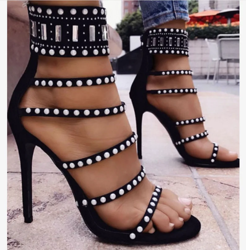 Luxury Women Summer Sandals Ankle Strap Cover Heels Zip Black Strips Stiletto Heel Party Wedding Sandals Pumps Sandalia
Luxury Women Summer Sandals Ankle Strap Cover Heels Zip Black Strips Stiletto Heel Party Wedding Sandals Pumps Sandalia