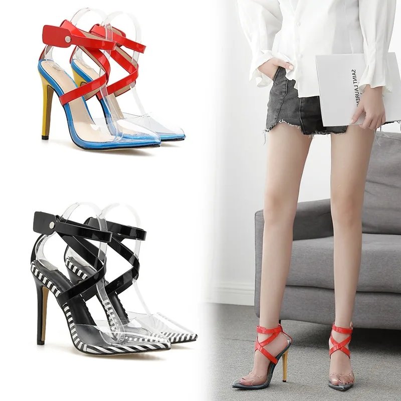 Wholesale Women Women's Shoes Color Matching Pointed Toe Cross Strap Stiletto Sandals Women Ladies Super High (8cm-up) Pu 16513
Wholesale Women Women's Shoes Color Matching Pointed Toe Cross Strap Stiletto Sandals Women Ladies Super High (8cm-up) Pu 16513