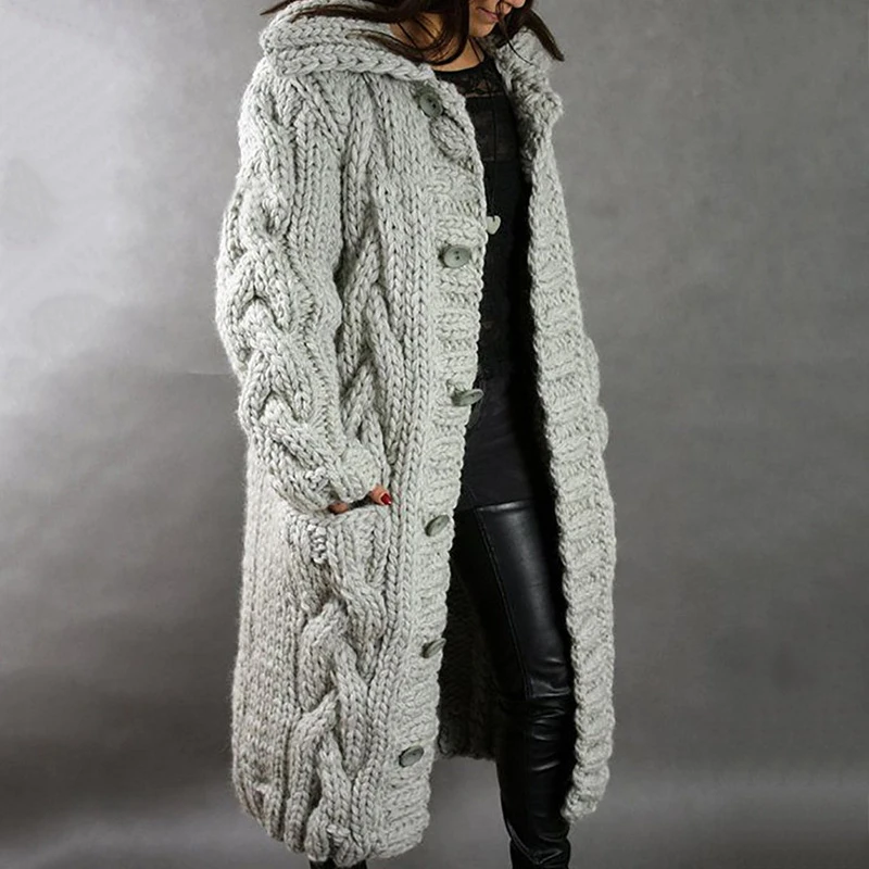 JY-216 Womens Long Sleeve Open Front Button Sweater Outerwear Cable Knit Long Cardigan, As picture
JY-216 Womens Long Sleeve Open Front Button Sweater Outerwear Cable Knit Long Cardigan, As picture