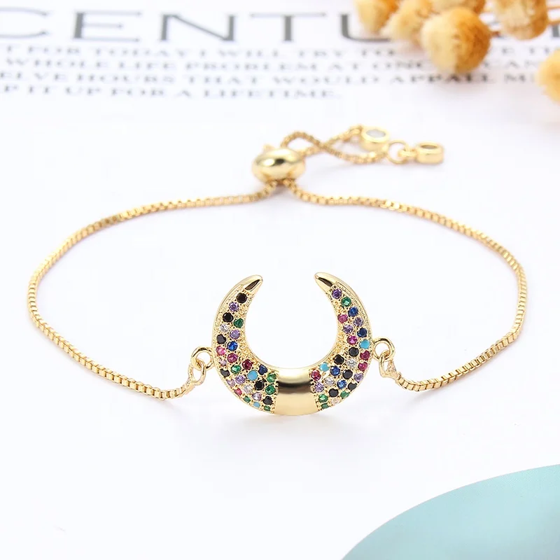 Moon Expandable Brass with Sparkling Cubic Zirconia Adjustable Bracelet for Women and Girls, Picture
Moon Expandable Brass with Sparkling Cubic Zirconia Adjustable Bracelet for Women and Girls, Picture