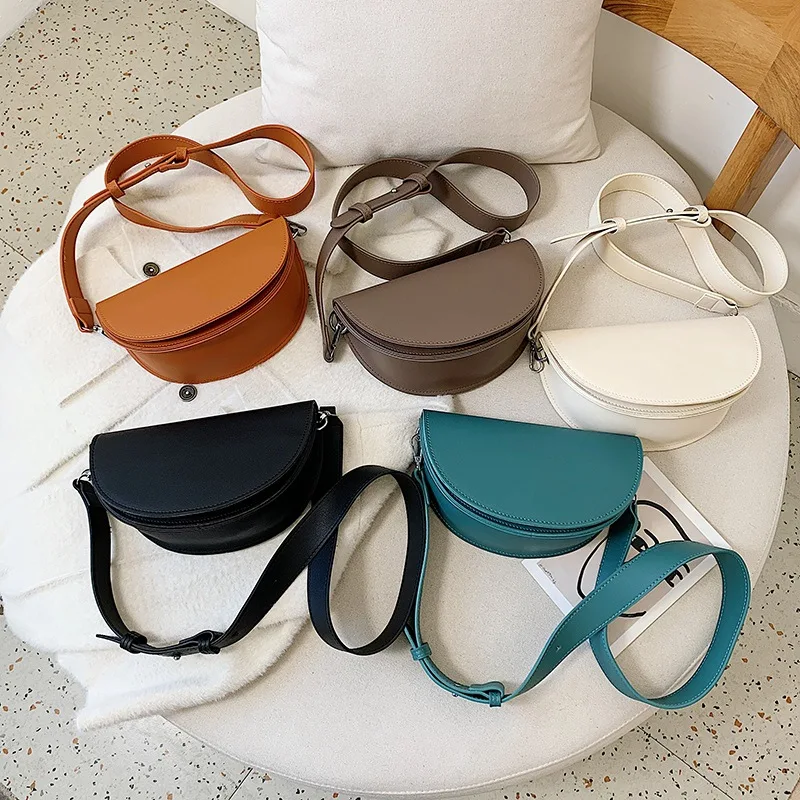 Simple Solid Color Ladies Saddle Bag Lady Sling Bags Leather Trendy Women Hand Bags, Customizable
Simple Solid Color Ladies Saddle Bag Lady Sling Bags Leather Trendy Women Hand Bags, Customizable