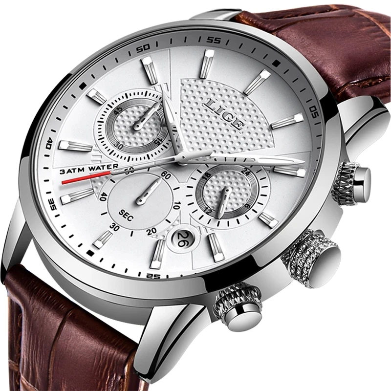 Lige 9866 Casual Men Quartz Watches Chrono Water Resistant Reloj Fashion Leather Wrist Watches for Men
Lige 9866 Casual Men Quartz Watches Chrono Water Resistant Reloj Fashion Leather Wrist Watches for Men