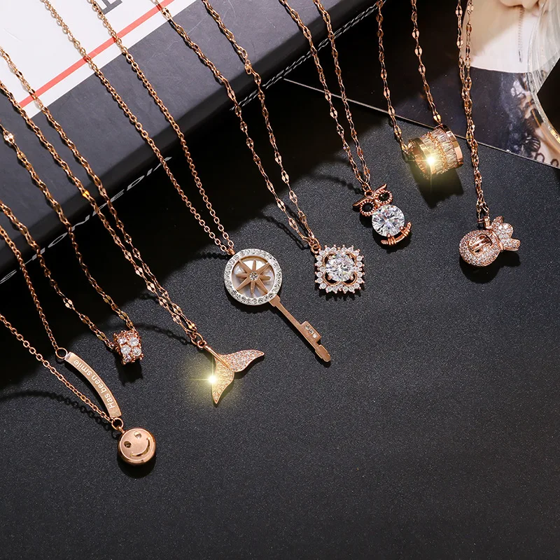 Shiny Luxury Fashion Rose Gold Plated Stainless Steel Crystal Zircon Geometric Pendant Necklace for Women Jewelry
Shiny Luxury Fashion Rose Gold Plated Stainless Steel Crystal Zircon Geometric Pendant Necklace for Women Jewelry