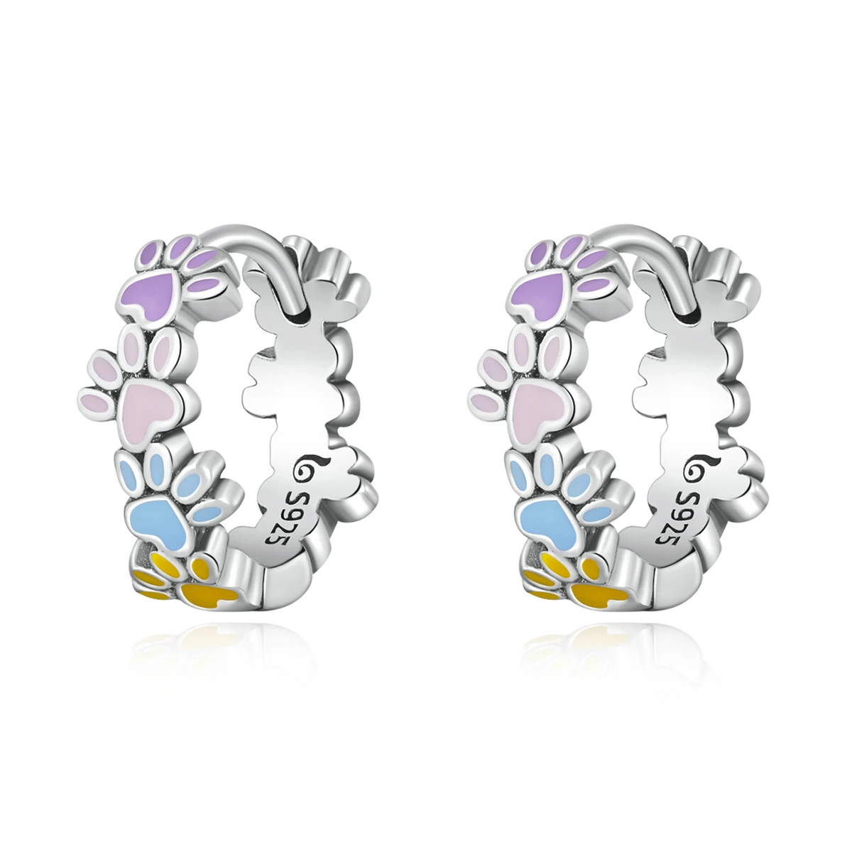 Jiangyuan trendy women jewelry 925 sterling silver colorful cute paw earrings rainbow hoop earrings jewelry
Jiangyuan trendy women jewelry 925 sterling silver colorful cute paw earrings rainbow hoop earrings jewelry