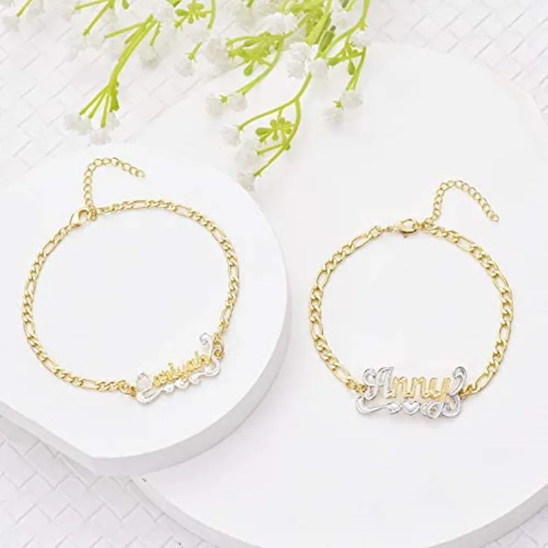 Double Layered Single Color Double Colors Letters Customized Bracelets For Women Men Jewelry Custom Bracelet Couple Bracelet, Gold color
Double Layered Single Color Double Colors Letters Customized Bracelets For Women Men Jewelry Custom Bracelet Couple Bracelet, Gold color