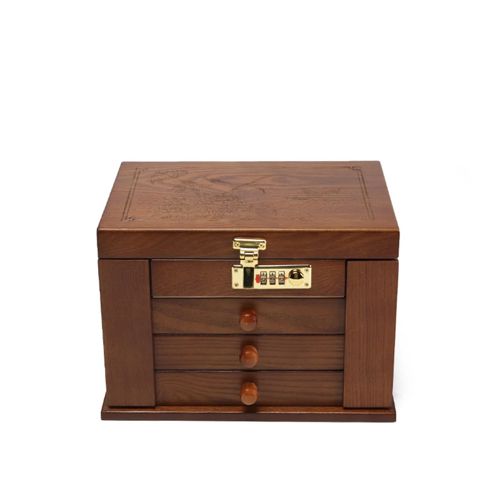 Huge Wooden Jewelry Box/Case/Storage Container/Organizer w/ Combo Lock, Mirror, Velvet, Brown, cherry
Huge Wooden Jewelry Box/Case/Storage Container/Organizer w/ Combo Lock, Mirror, Velvet, Brown, cherry
