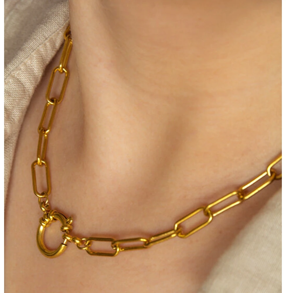 Ins Fashion Women Gold Necklace Jewelry Stainless Steel Spring Clasp Link Chain Choker Necklace Bracelet
Ins Fashion Women Gold Necklace Jewelry Stainless Steel Spring Clasp Link Chain Choker Necklace Bracelet