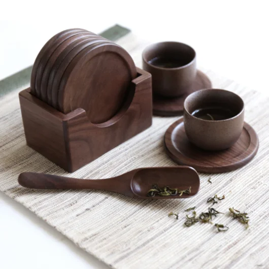 2022 Tabletex Home Tea Coaster Creative Eco-friendly Walnut Wooden Coaster Acacia Wooden Coaster Set For Drinking, Customized
2022 Tabletex Home Tea Coaster Creative Eco-friendly Walnut Wooden Coaster Acacia Wooden Coaster Set For Drinking, Customized