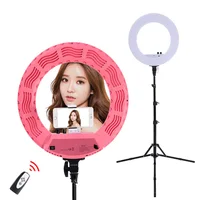 pink color led photography studio dimmable ring light for Makeup 18inch 48w circle video camera lamp
pink color led photography studio dimmable ring light for Makeup 18inch 48w circle video camera lamp