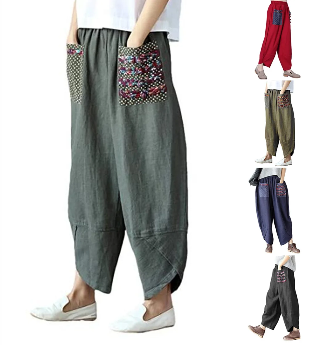 Spring and autumn new style cotton and linen wide-leg pants loose ladies pants WCT3709
Spring and autumn new style cotton and linen wide-leg pants loose ladies pants WCT3709