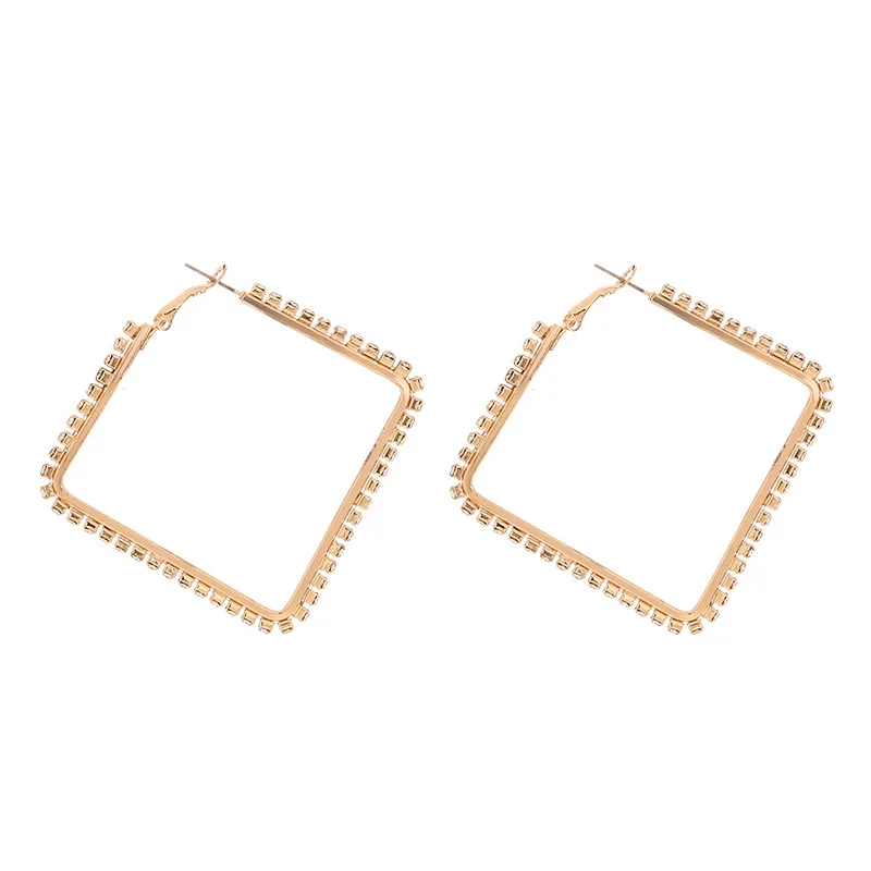 Large Square Geometric Inlaid Rhinestone Hoop Earrings Fashion Punk Jewelry Golden Stud Earrings For Personality Women
Large Square Geometric Inlaid Rhinestone Hoop Earrings Fashion Punk Jewelry Golden Stud Earrings For Personality Women
