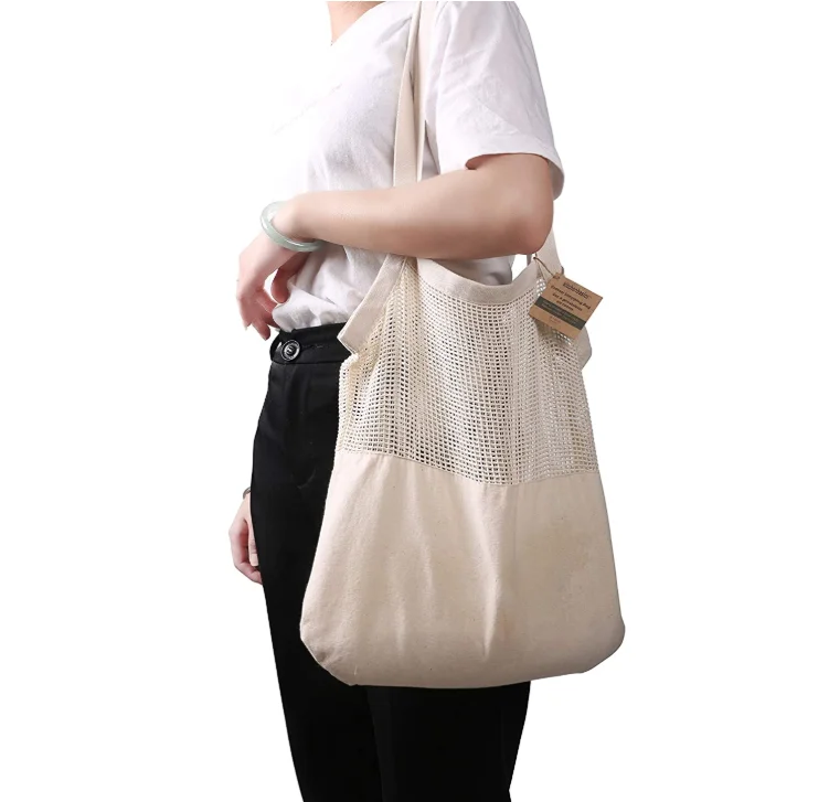 Eco Friendly Hanging Cotton Mesh Recycle Shopping Bags Canvas Shopping Bag, Nature/purple / customized
Eco Friendly Hanging Cotton Mesh Recycle Shopping Bags Canvas Shopping Bag, Nature/purple / customized