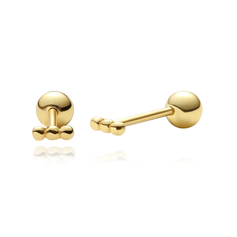 Wholesale Minimalist Jewelry Silver Earrings 925 Sterling Silver Beaded Earrings 14k gold barbell Spheres Bar Stud Earrings
Wholesale Minimalist Jewelry Silver Earrings 925 Sterling Silver Beaded Earrings 14k gold barbell Spheres Bar Stud Earrings