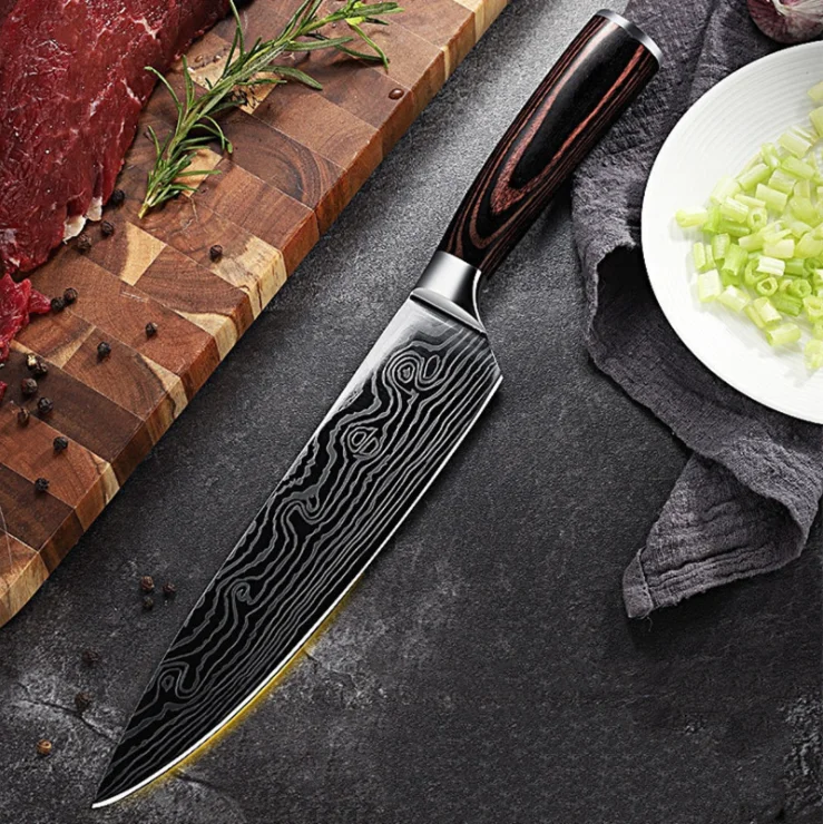 Drop Shipping Damascus Pattern Stainless Steel Knife Kitchen Knife Wooden Handle Chef Knife
Drop Shipping Damascus Pattern Stainless Steel Knife Kitchen Knife Wooden Handle Chef Knife