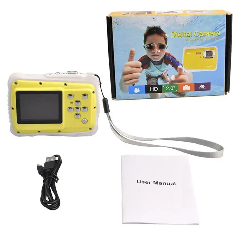 Cartton Mini 2.0inch Kids Digital Camera 12MP HD 720P Waterproof Portable Camcorder Video Recorder Built-in Microphone Gift New
