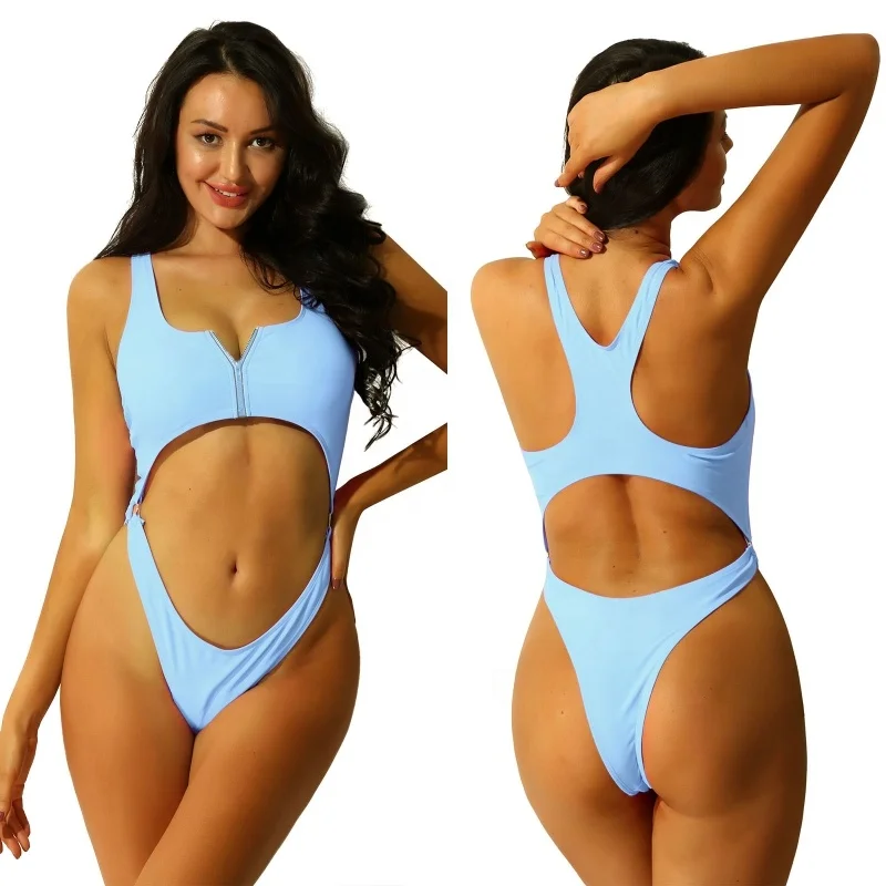 S-XL Women Bathing Suit Swimwear Tankini Set Zipper Front High Cut One Piece Racerback Swimwear
S-XL Women Bathing Suit Swimwear Tankini Set Zipper Front High Cut One Piece Racerback Swimwear