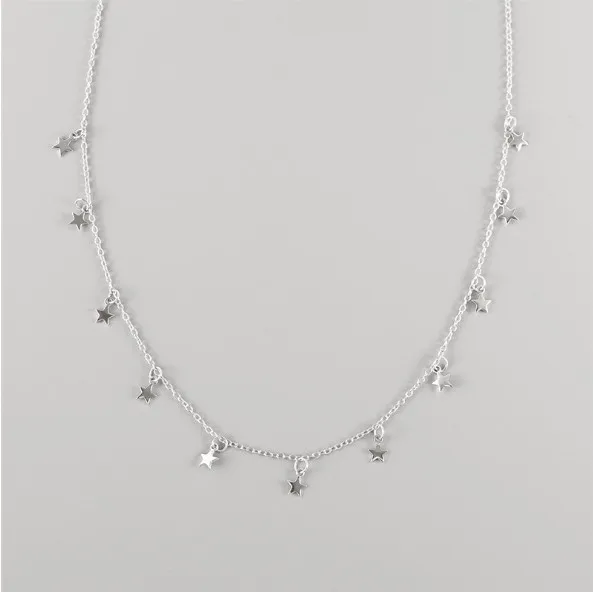 Fashion 925 Sterling Silver little star necklace five-pointed star mom necklace jewelry
Fashion 925 Sterling Silver little star necklace five-pointed star mom necklace jewelry