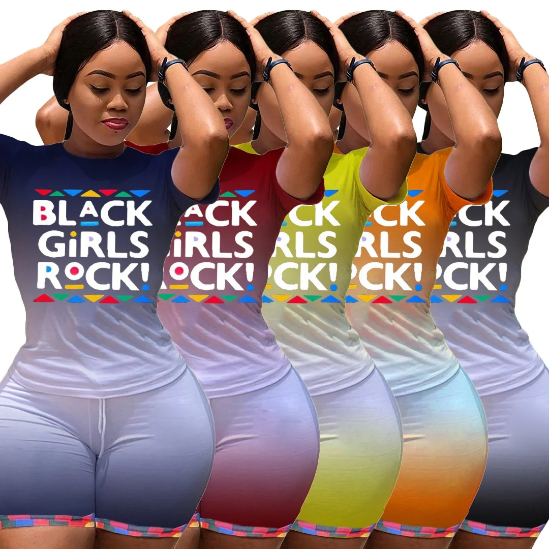 black girls set summer letter Print Outfit suits Women's plus size jogging tracksuits clothing two piece short Sportswear set
black girls set summer letter Print Outfit suits Women's plus size jogging tracksuits clothing two piece short Sportswear set
