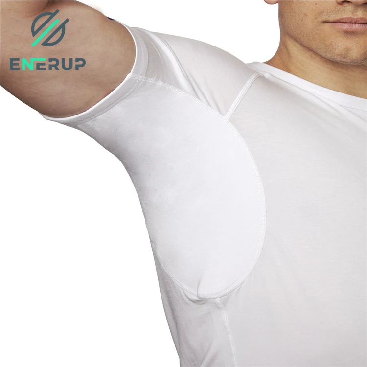 

Enerup OEM/ODM Mens Sweat Proof Crew Neck Undershirts With Underarm Shields Sewn-In 95% Lenzing modal 5% spandex