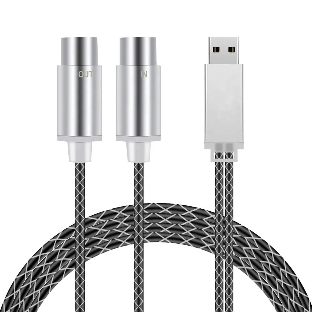 5 Pin MIDI to USB Converter Cord MIDI USB Adapter Cable for Turning PC into a Music Studio, Silver white
5 Pin MIDI to USB Converter Cord MIDI USB Adapter Cable for Turning PC into a Music Studio, Silver white