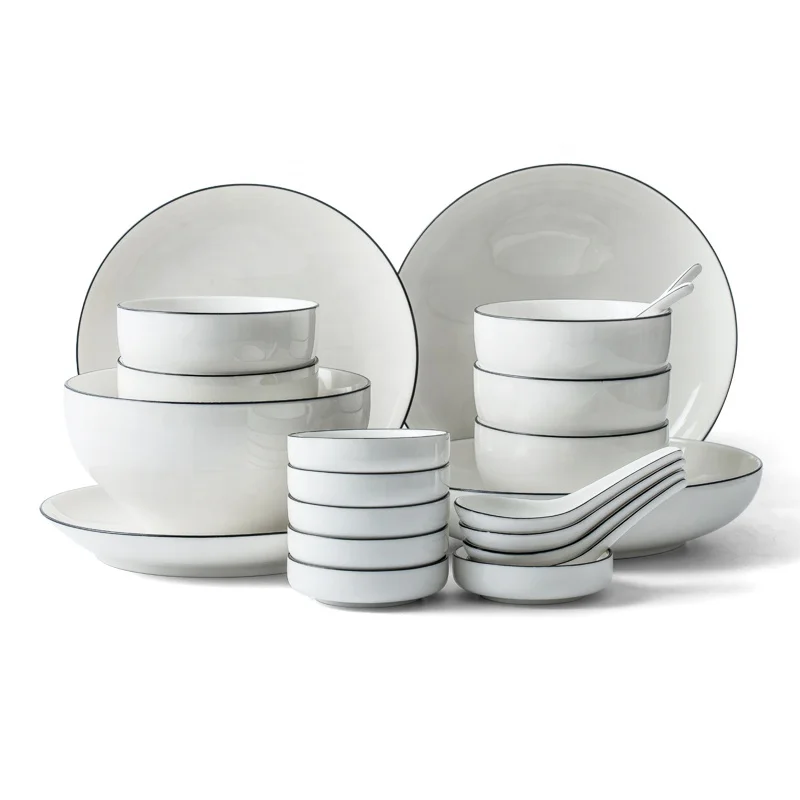 Chinese style high quality home table dinnerware plate bowl spoon ceramic white chopstick flatware set, As picture or customized
Chinese style high quality home table dinnerware plate bowl spoon ceramic white chopstick flatware set, As picture or customized