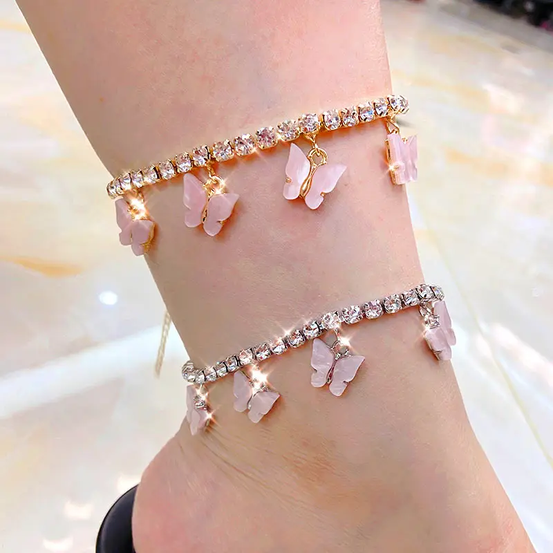 Fashion Gold Silver Plated Rhinestone butterfly summer Anklet Bracelets Acrylic Butterfly Charms, Gold silver color
Fashion Gold Silver Plated Rhinestone butterfly summer Anklet Bracelets Acrylic Butterfly Charms, Gold silver color