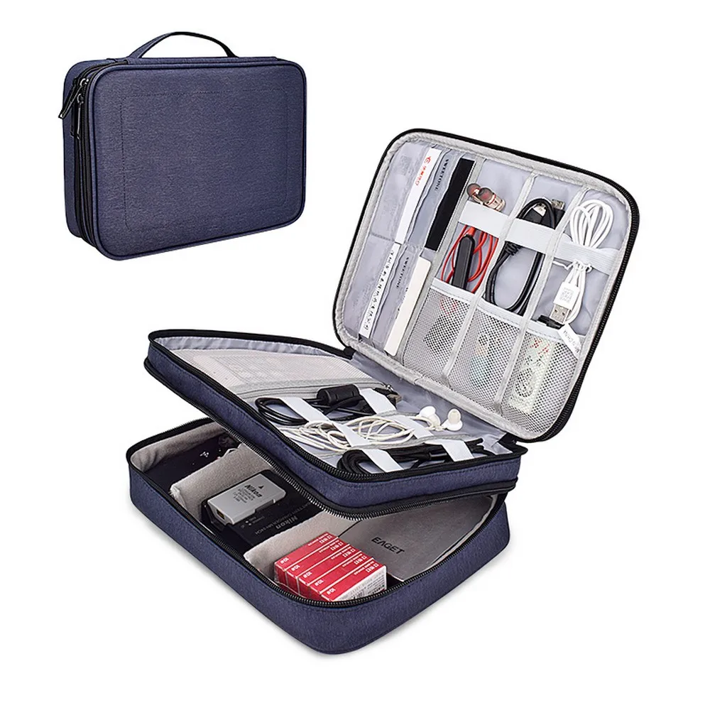 Travel Multi-layer Waterproof Cable Bags Electronics Accessories Organizer Earphone Case Digital Storage Bag, Black, navy, pink
Travel Multi-layer Waterproof Cable Bags Electronics Accessories Organizer Earphone Case Digital Storage Bag, Black, navy, pink