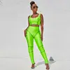 Fluorescent Yoga Set Vest Sport Suit Women Fitness Gym Clothing Tracksuit N Running Yoga Set Bra And Leggings S372