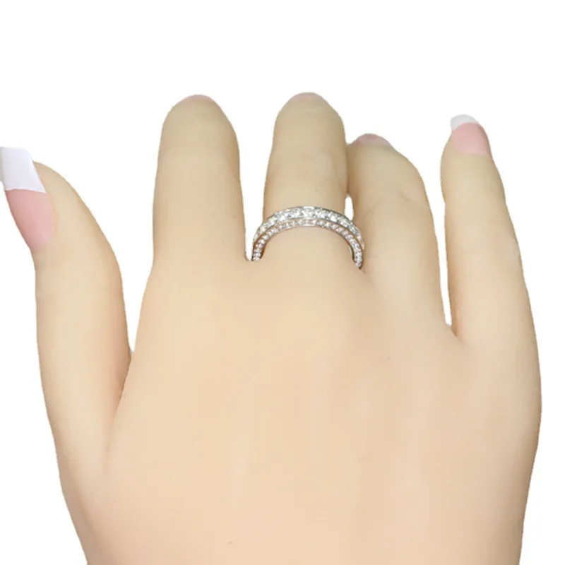 The whole circle full 14k white gold diamond silver-plated jewelry hundred matching ring, White gold color
The whole circle full 14k white gold diamond silver-plated jewelry hundred matching ring, White gold color