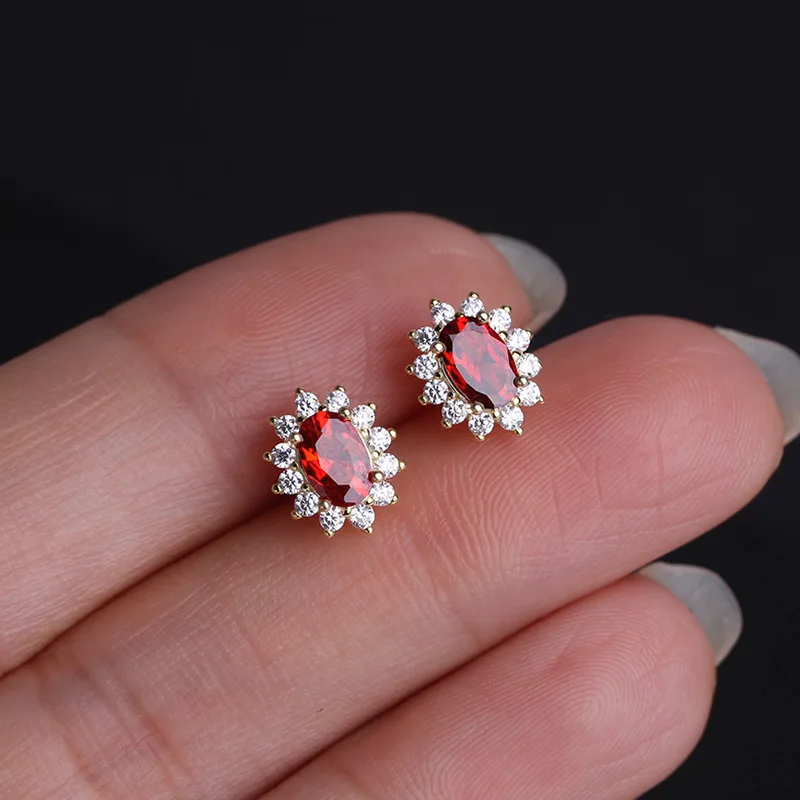 Trendy 925 Sterling Silver Natural Ruby and Diamond Classic 14k Stud Earrings for Women
Trendy 925 Sterling Silver Natural Ruby and Diamond Classic 14k Stud Earrings for Women