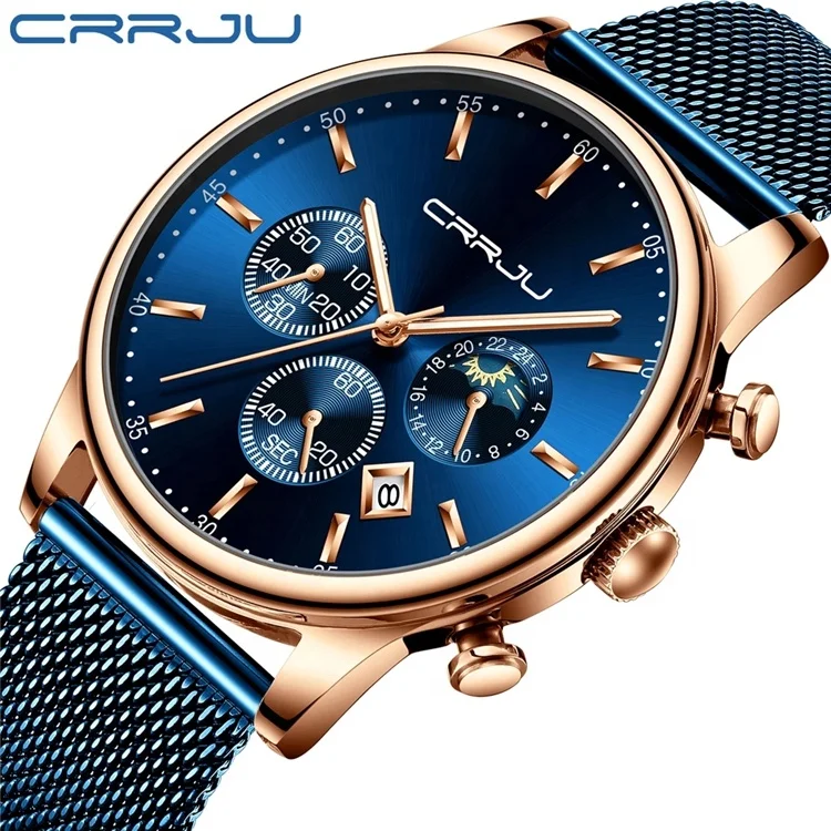 CRRJU 2266 Fashion Mens Watches Stainless Steel Strap Brand Luxury Sports Chronograph Quartz Watch
CRRJU 2266 Fashion Mens Watches Stainless Steel Strap Brand Luxury Sports Chronograph Quartz Watch