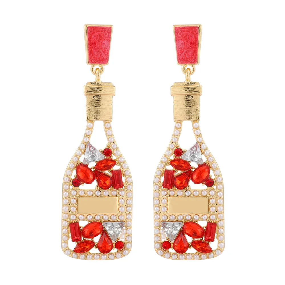 SC Natural Fashion Crystal Drop Earrings Retro Trendy Drink Bottle Topic Diamond Pearl Inlay Drop Stud Earrings for Women Girls, Red, green, pink, black
SC Natural Fashion Crystal Drop Earrings Retro Trendy Drink Bottle Topic Diamond Pearl Inlay Drop Stud Earrings for Women Girls, Red, green, pink, black
