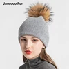 New Design Women Real Raccoon Fur Ball Pompom Beanies Caps High Quality Angora Beret Fashion Hats S7586