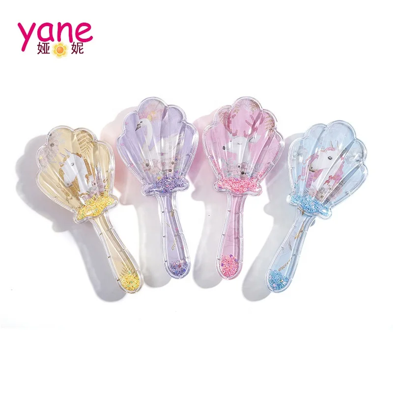 New arrival shell shape hair brush, transparent quicksand ABS hair combs, swan print hair combs, Mixed color
New arrival shell shape hair brush, transparent quicksand ABS hair combs, swan print hair combs, Mixed color