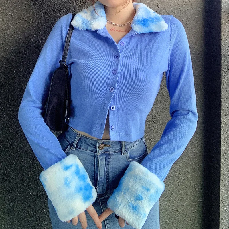2021spring Furry Turn-down Collar Cardigan Women Thin Ribbed Long Sleeve Knitted Sweater Korean Crop Top Jumper Casual Autumn, Different colors and support to customized
2021spring Furry Turn-down Collar Cardigan Women Thin Ribbed Long Sleeve Knitted Sweater Korean Crop Top Jumper Casual Autumn, Different colors and support to customized