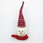 Made in China cute christmas decoration textile snow ball snowman gnome ornament with light
