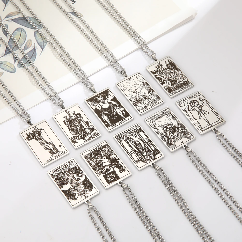 2021 Hot Sell Tarot Esotericism Necklace Lucky Stainless Steel Jewelry Collar Bijoux En Aci Inoxyd Tarot Card Necklace, Picture
2021 Hot Sell Tarot Esotericism Necklace Lucky Stainless Steel Jewelry Collar Bijoux En Aci Inoxyd Tarot Card Necklace, Picture
