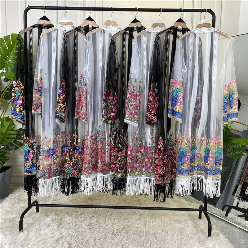 Hot Style Fashion Women's Cardigan Embroidered Lace Mesh Transparency Robe Dress Islamic Clothing Muslim Maxi Dress Abaya Dubai, 8 colors
Hot Style Fashion Women's Cardigan Embroidered Lace Mesh Transparency Robe Dress Islamic Clothing Muslim Maxi Dress Abaya Dubai, 8 colors