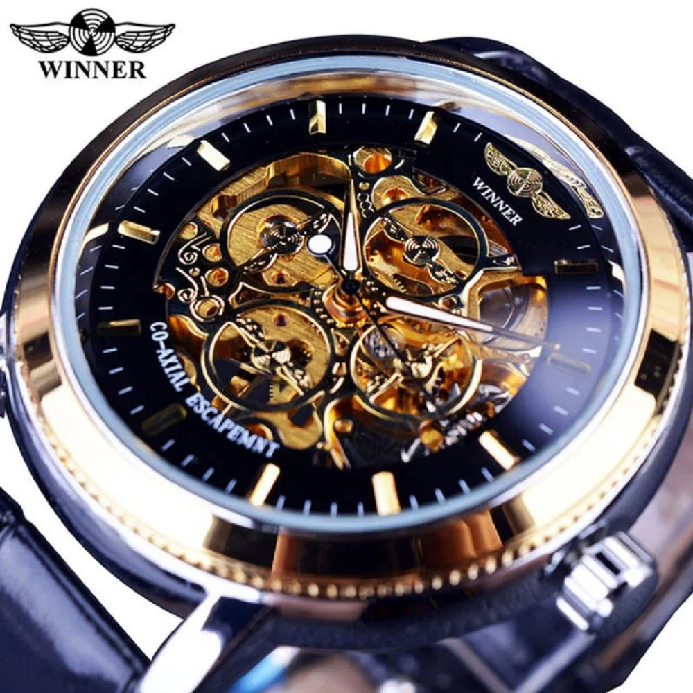 Winner Transparent Case Luxury Design Leather Strap Business Watches Men Wrist Top Brand Mechanical Skeleton Watch Montre Homme, 3-colors
Winner Transparent Case Luxury Design Leather Strap Business Watches Men Wrist Top Brand Mechanical Skeleton Watch Montre Homme, 3-colors