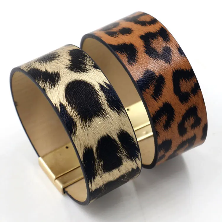 SC Fashion Wide Animal Print Cuff Bangle Bracelet Personalized Punk Magneic PU Leather Leopard Bracelets & Bangles for Women, Gold, brown
SC Fashion Wide Animal Print Cuff Bangle Bracelet Personalized Punk Magneic PU Leather Leopard Bracelets & Bangles for Women, Gold, brown