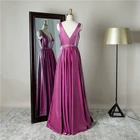 Wholesale high quality purple formal sexy v neck evening dresses