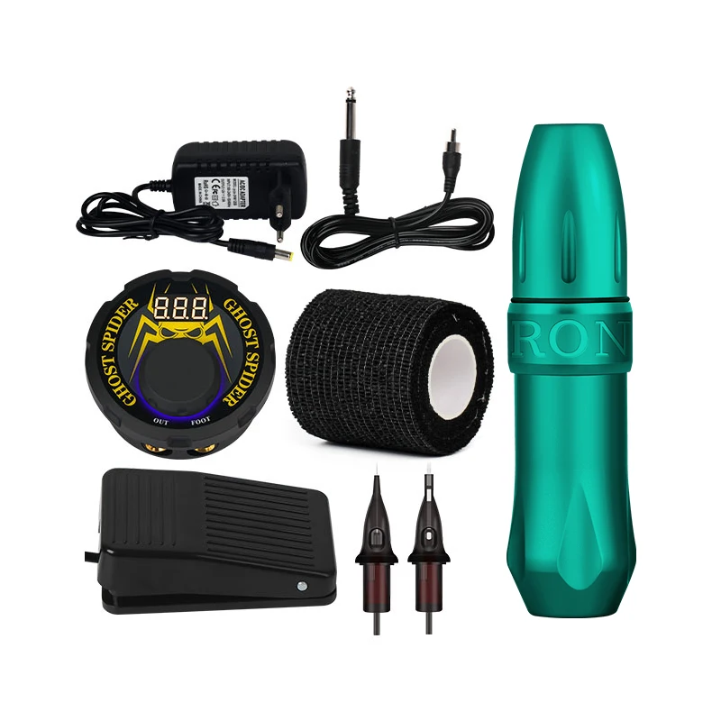 Motor tattoo pen set wireless power tattoo machine full set of students tattoo set, Green
Motor tattoo pen set wireless power tattoo machine full set of students tattoo set, Green