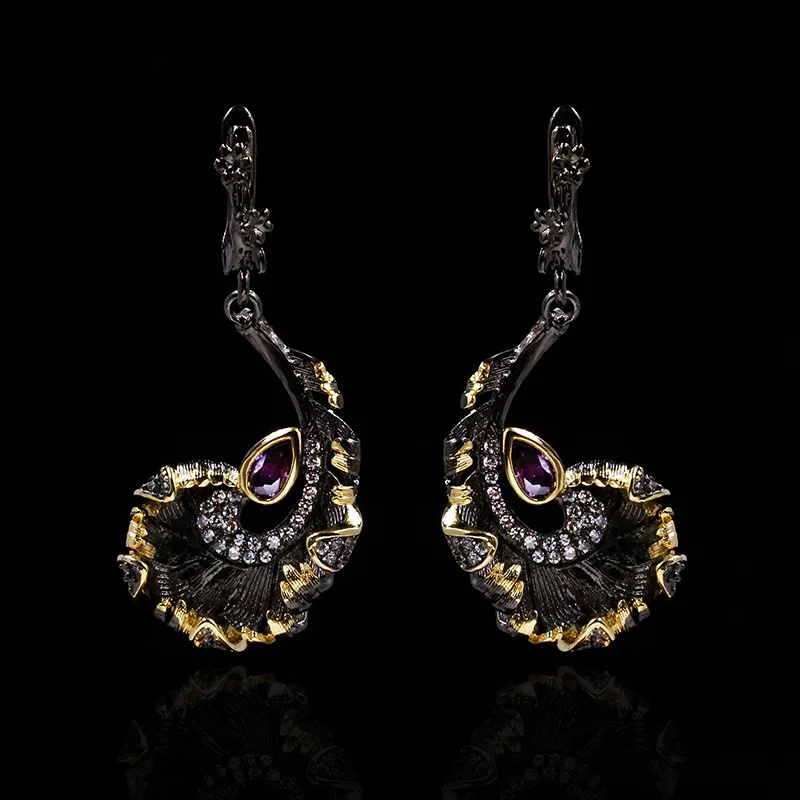 Antique Designs KYED0466 Geometric Shape Antique Gold Plated 3A Zircon Earrings for Women, Black
Antique Designs KYED0466 Geometric Shape Antique Gold Plated 3A Zircon Earrings for Women, Black