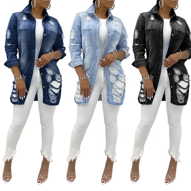 YD Street fashion ladies long jackets 2020 fall coats casual ripped jeans jacket for women
YD Street fashion ladies long jackets 2020 fall coats casual ripped jeans jacket for women