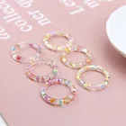 Cute transparent hollow ring inlay sequins Heart-shaped star resin Circle Hoop Earring jewelry accessories