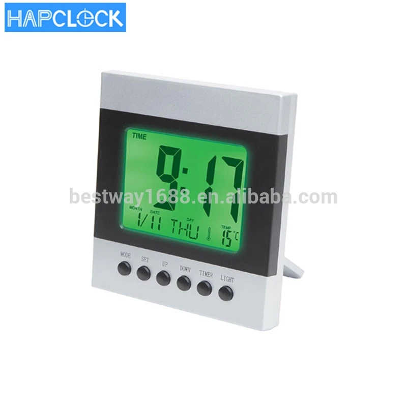 Hot sale good quality digital alarm electronic radio controlled alarm clock, Silver and black
Hot sale good quality digital alarm electronic radio controlled alarm clock, Silver and black