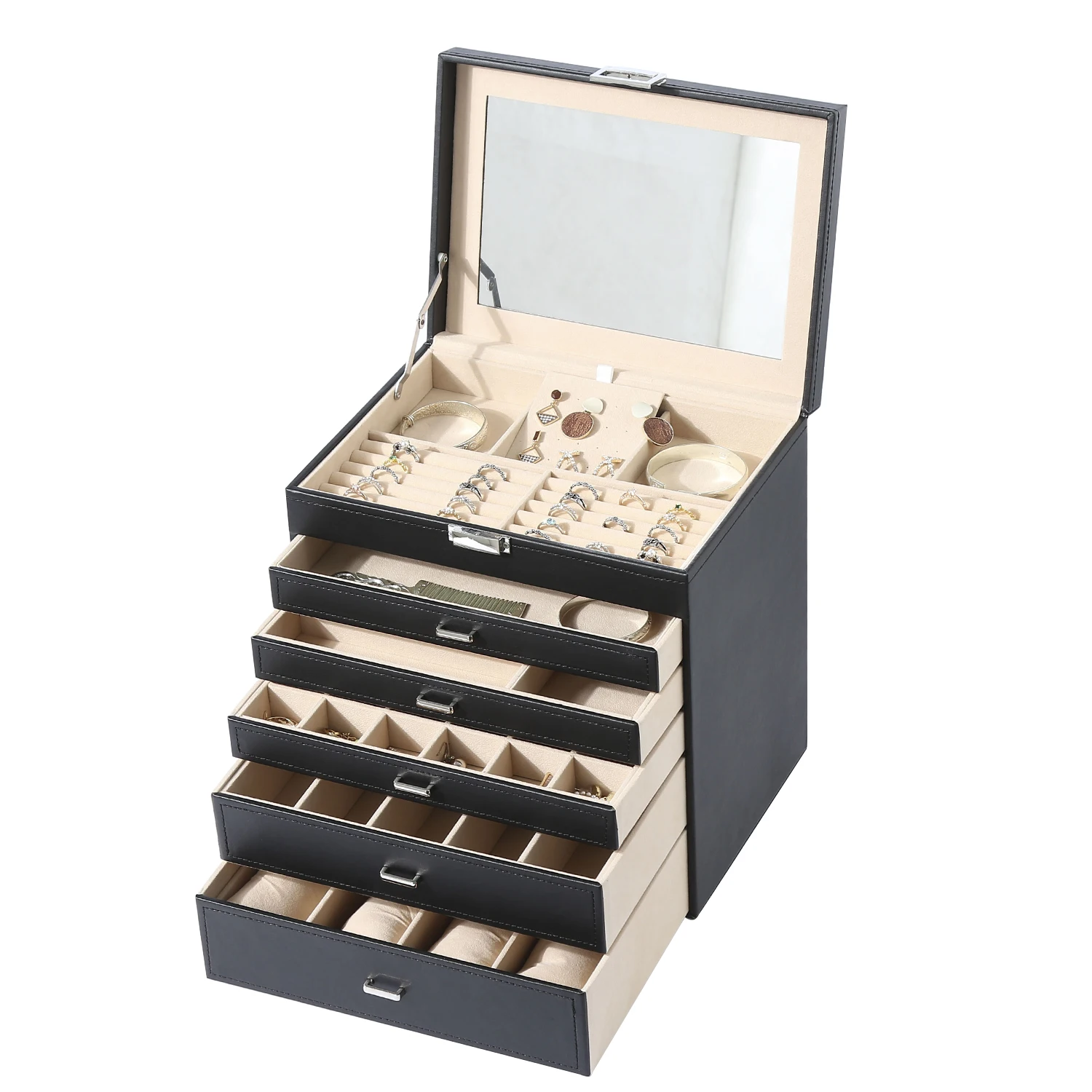 Free Shipping Black 5-Storey Luxury elegant storage Leather packaging Jewelry Box, Customized
Free Shipping Black 5-Storey Luxury elegant storage Leather packaging Jewelry Box, Customized