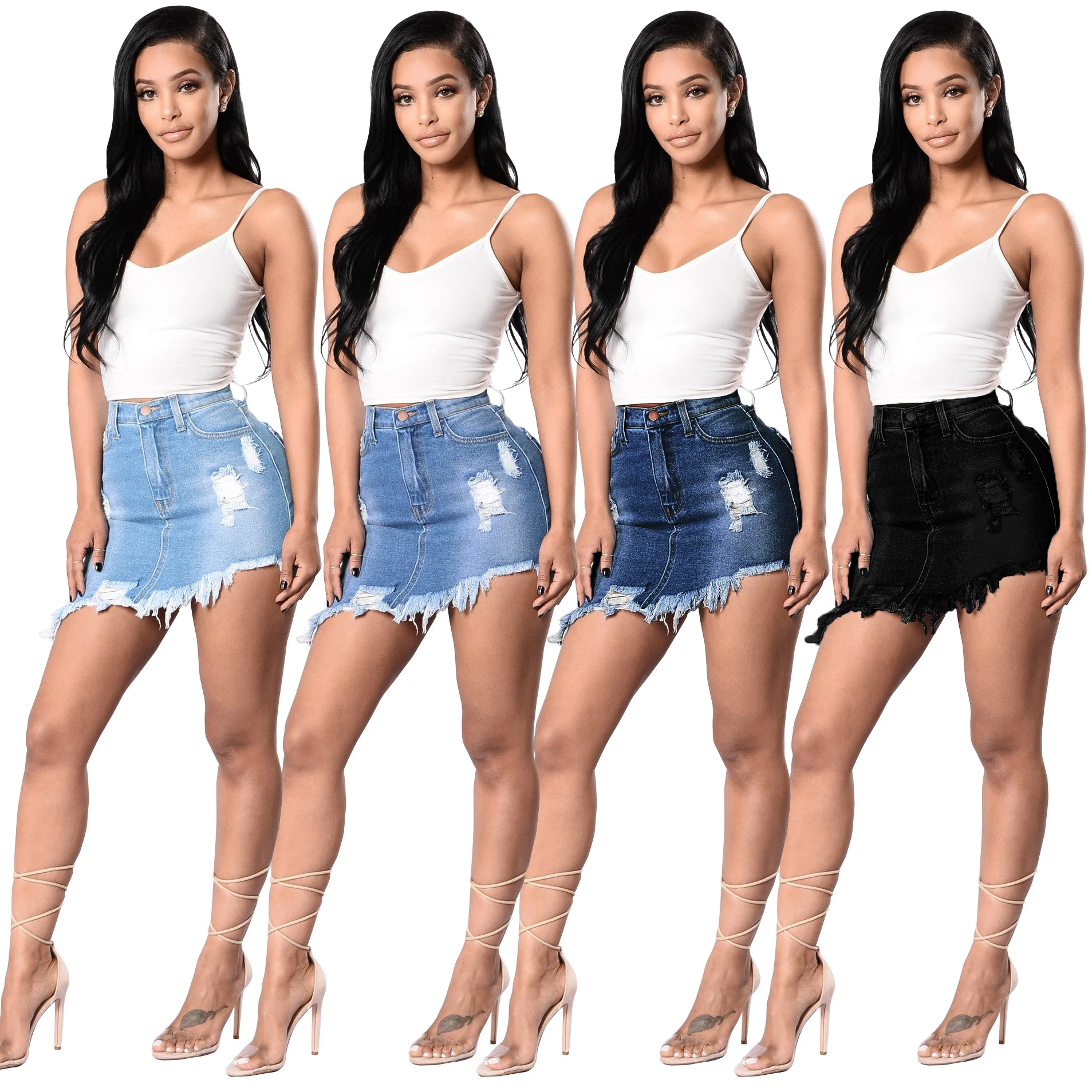 HSF2045 women European and American sexy versatile hand wear frilled high waist irregular denim skirt
HSF2045 women European and American sexy versatile hand wear frilled high waist irregular denim skirt