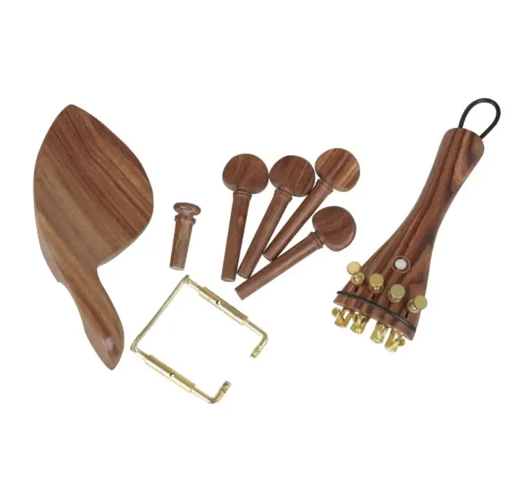 

5pcs/set Violin Kit Full Size Violin Accessories Replacement Parts Rosewood Violin Peg Tailpiece Chin Rest End Pin