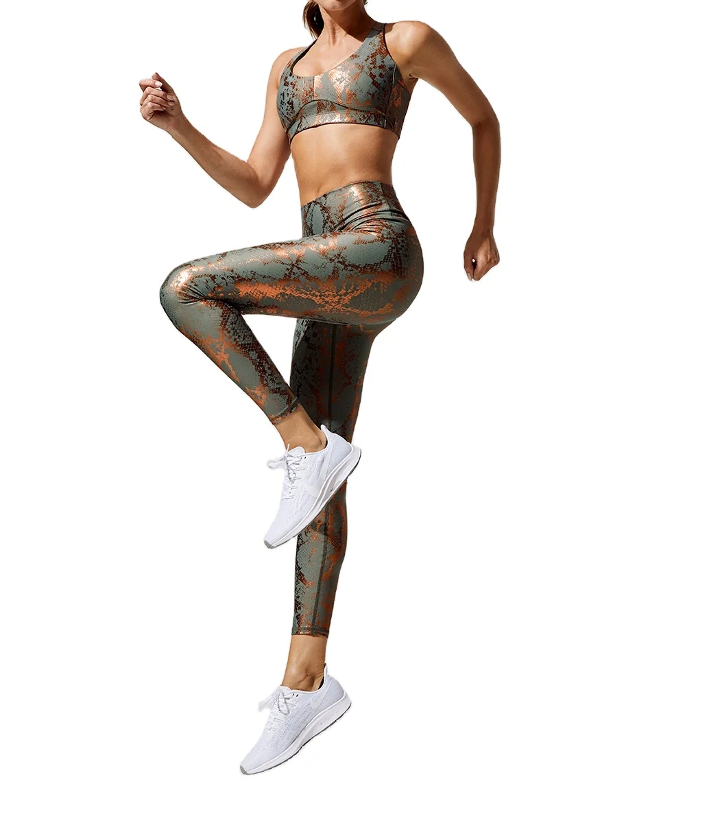 New Design Yoga Clothes Fitness Sport Bra And Pants Set Snake Skin Gold Printing Women Active Wear Set
New Design Yoga Clothes Fitness Sport Bra And Pants Set Snake Skin Gold Printing Women Active Wear Set